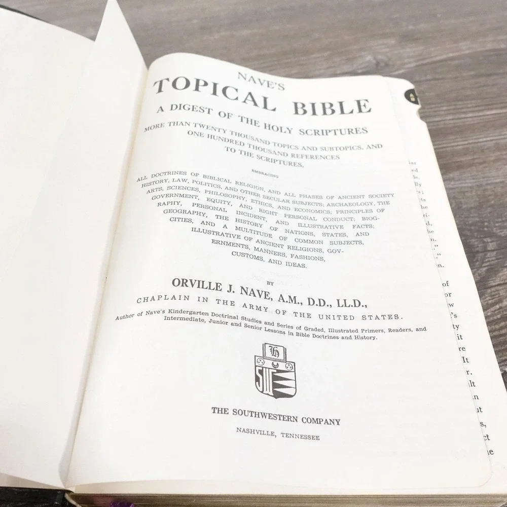 Nave's Topical Bible Orville J.‎ Nave Southwestern Black Faux Leather 1962